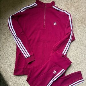Adidas Maroon Set with White Accents
